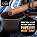 Stinky Cigar Car Ashtray, Matte Brown | Premium Stainless Steel Ashtray Cup with Spring Clip Mechanism for All Cigar Sizes - Perfect On The Go Accessory for Cigar Enthusiasts and Automobiles
