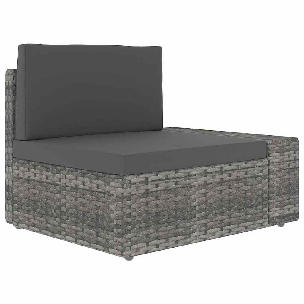 Odporny na warunki atmosferyczne rattan PE modułowy zestaw Szary 10