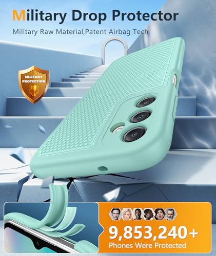 Image of FNTCASE for Samsung Galaxy A14 5G Case: Dual Layer Protective Heavy Duty Cell Phone Cover Shockproof Rugged with Non Slip Textured Back - Military Protection Bumper Tough - 2023, 6.6inch (Mint Green)