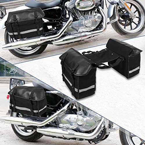 Par de alforjas laterales para moto Motoforti nylon negro miniatura 2
