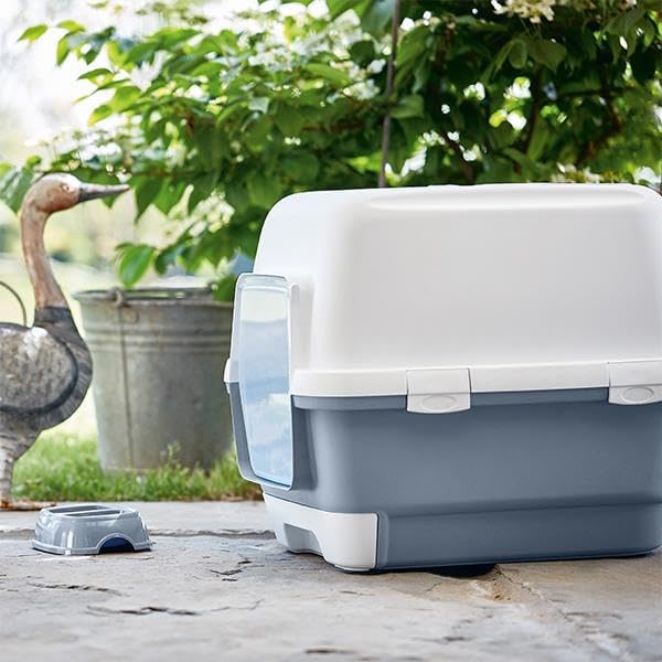 Stefanplast Cathy Clever Smart Çekmeceli Kapalı Kedi Tuvaleti Mavi 58x45x48Cm - Görsel 2