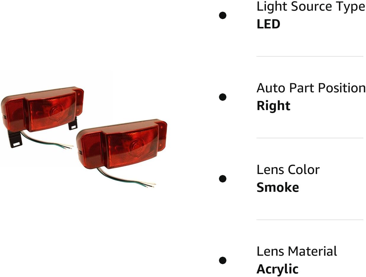 Optronics One™ L.E.D. Low Profile Combination RV Tail Lights (RVSTLB6061-KIT) Pair - Black Base