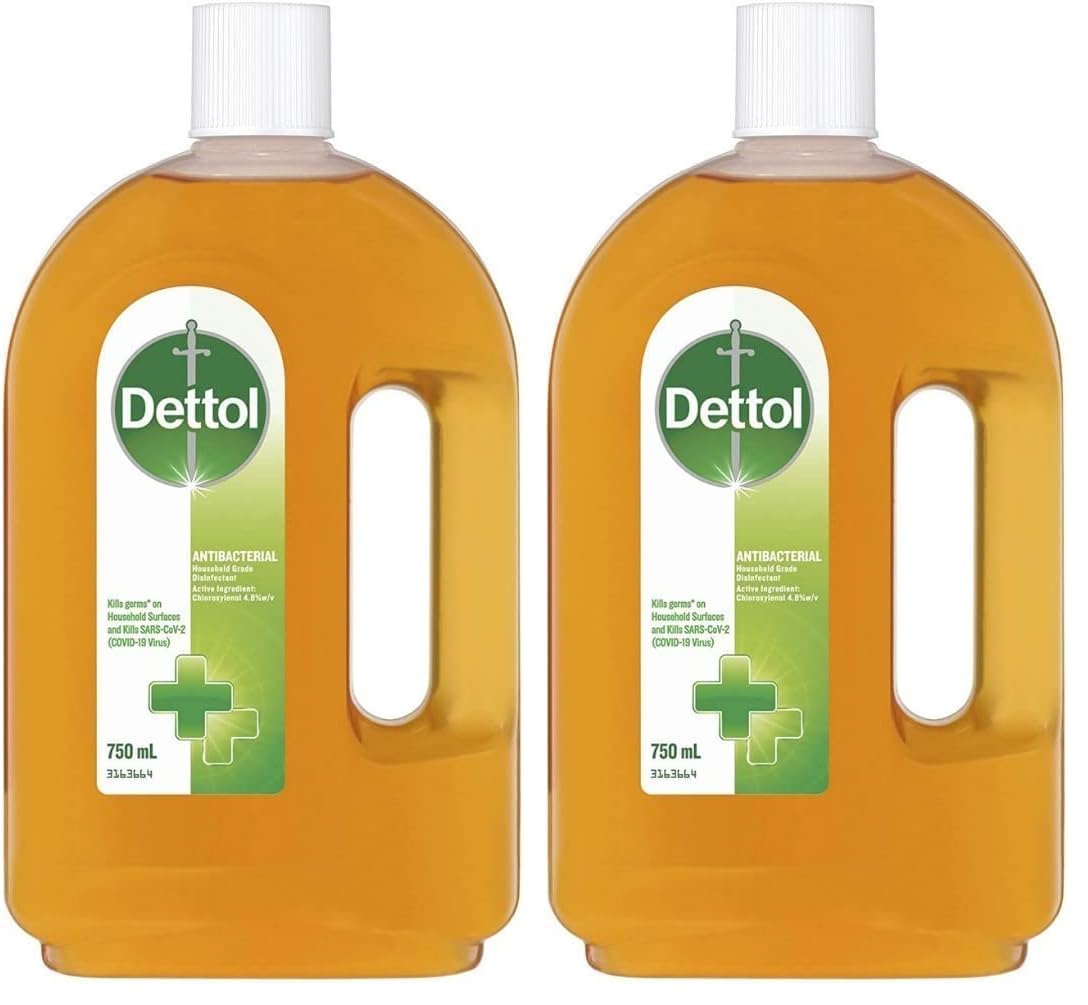 Dettol Antibacterial Disinfectant Liquid 750ml Pack of 2 - Kills 99.9% Household Germs