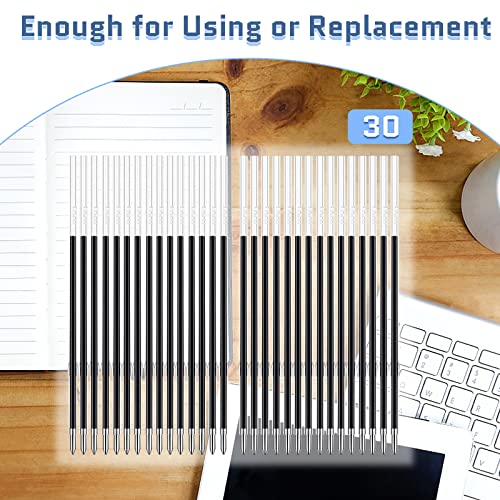 30 Pcs Retractable Pen Refills, 0.7 Retractable Refill, Retractable Pen Ink Refills Black Pen Ink Refill with Smooth Writing Replaceable Ballpoint Pen Refills, 0.7 mm - Image 7