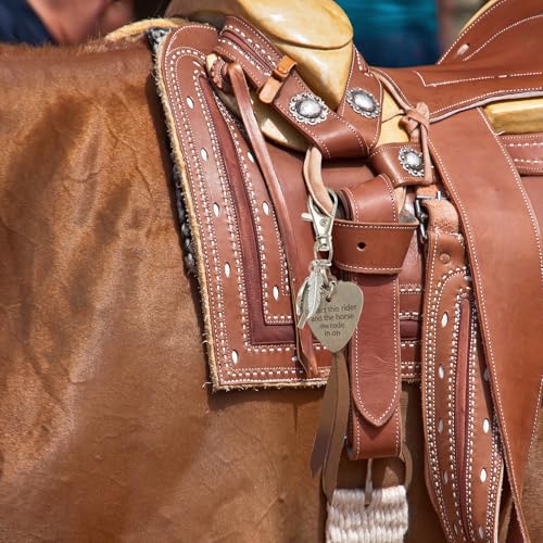 Protect This Rider And The Horse She Rode In On-Saddle Charm, Saddle Heart Charm, Equestrian Riding Gift,Horse Lovers Gift4