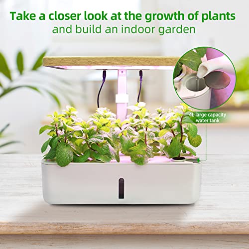 12 Pods Hydroponics Growing System, Smart Indoor Garden Planter With Led Grow Light, Herb Plants Germination Kit With Height Adjustable Up To 11.8'' And Pump For Home Kitchen #TOP7