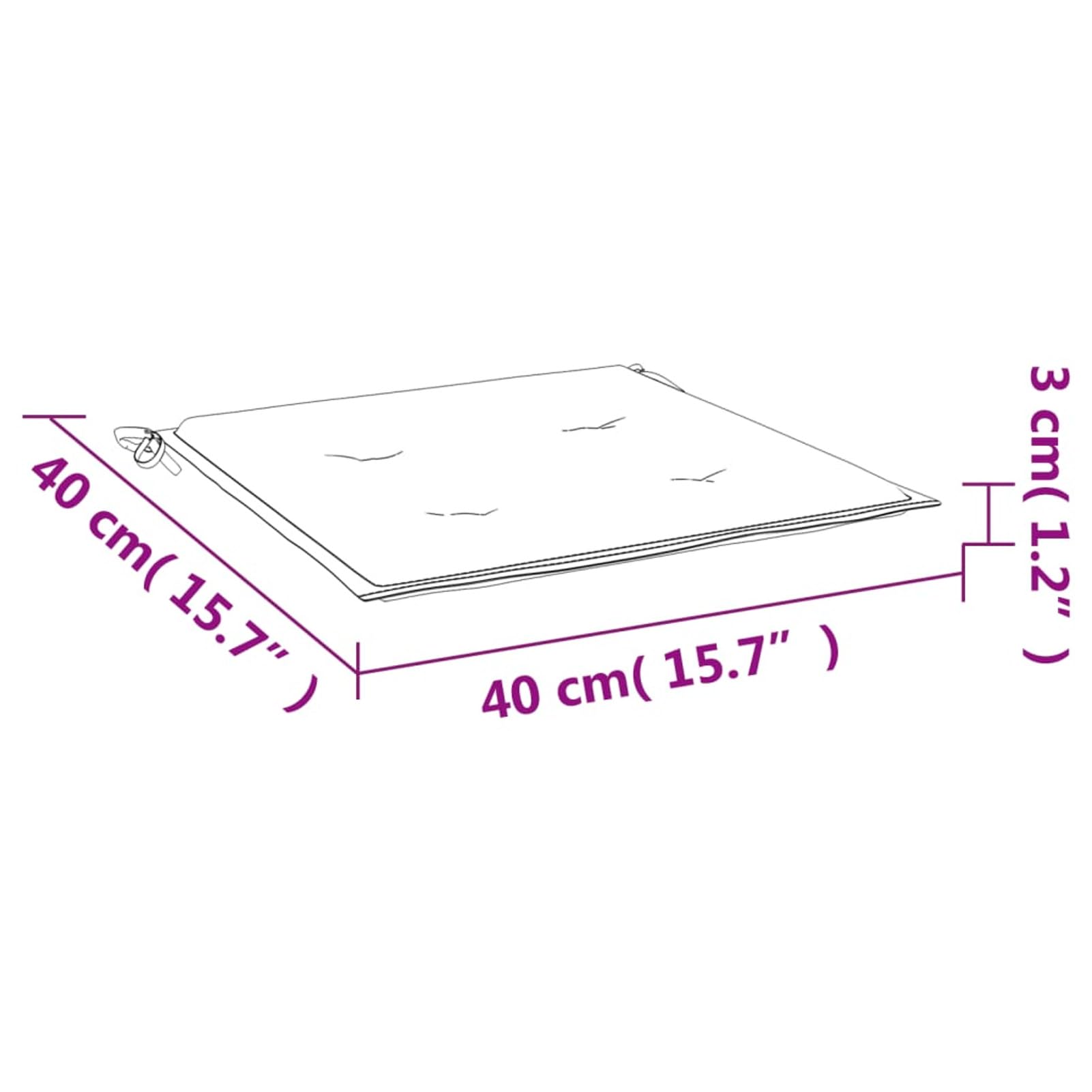 ShGaxin Cojines de Silla 6 uds Tela Estampado de Hojas 40x40x3 cm, Cojines para Butacas De Jardin, Cojines Sillas Cocina, Cojines para Sillas De Terraza, Cojin Silla Exterior - 361025