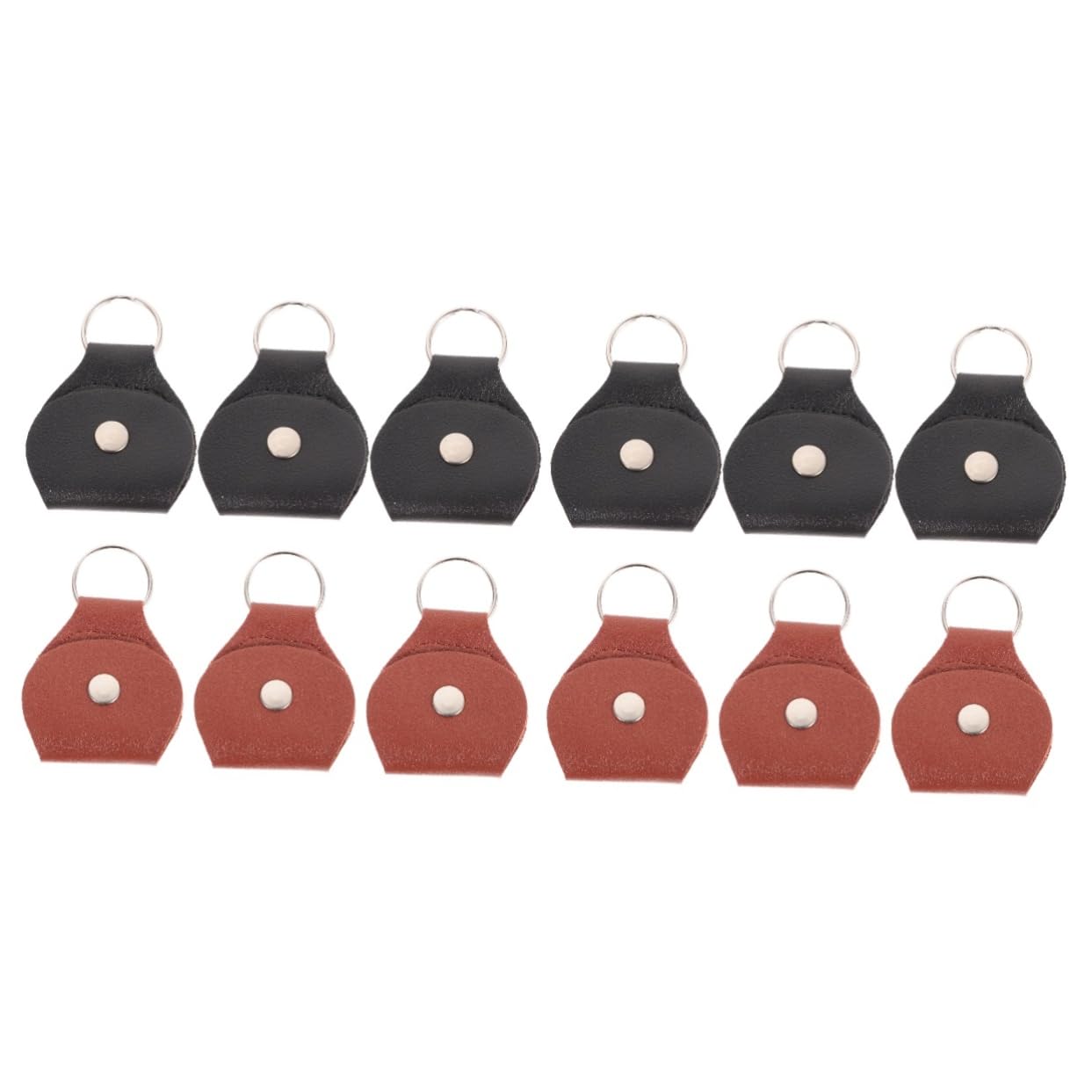 Toddmomy 2sets Guitar Pick Leather Bag Creative Hanging Buckle Type Guitar Shaped Pick Holder Accessory Storage 6pcs*2