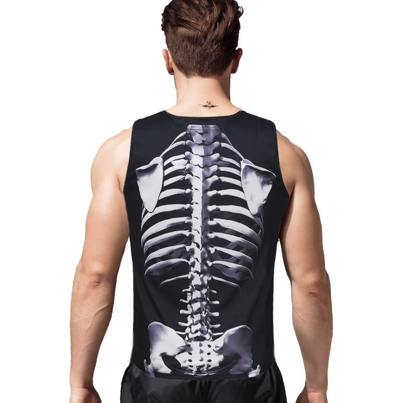 GRAJTCIN Skeleton Shirt Athletic Cool Workout Gym Vests Sleeveless Muscle Tank Tops for Men2