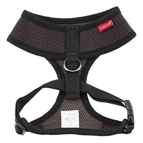 Puppia Hundegeschirr für kleine und mittelgroße Hunde - super weich in vielen Farben - Auch als Welpengeschirr verwendbar -Antizuggeschirr für Hunde, Braun, S