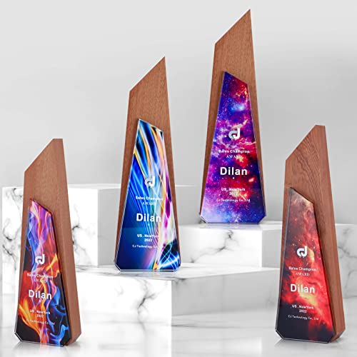 MORIDA Personalized Custom Trophies Award Engraved Crystal Oscar Trophy for Employees Students Sports Company Annual Meeting Praise Pastor Appreciation Gifts Ideas Champions League Trophy Plaque