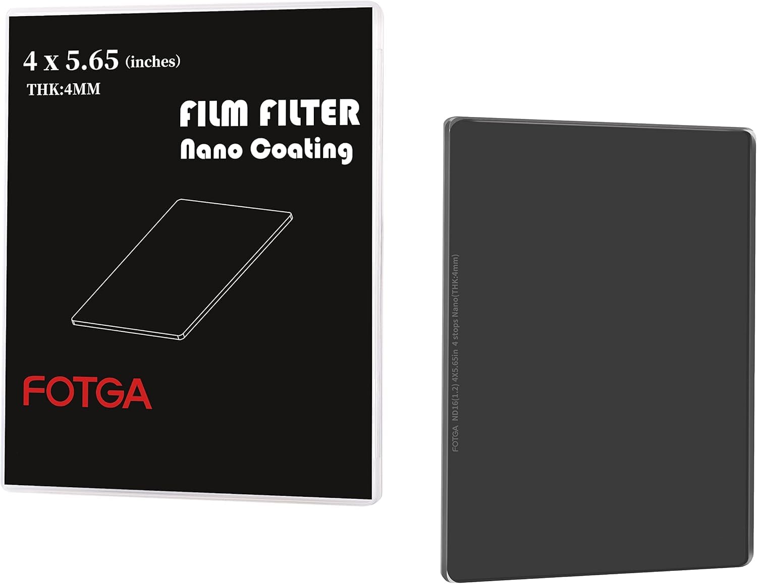 Pro Glass Cine 4X5.65 ND16 1.2 - Filtro de densidad neutra (4 paradas, revestimiento nano MC, 4 mm, filtro ND de 4 mm de grosor, para caja de filtro, soporte para maquetas de filmación, vídeo)