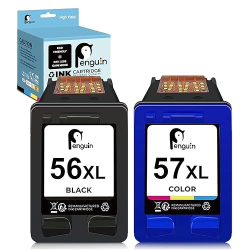 Penguin 56XL 57XL Cartucho de Tinta Remanufacturado para HP 56 XL 57 XL DeskJet 450 450ci 5150 5550 5650 9680gp OfficeJet 6105 4110 4212 4215 Photosmart 7350 7660 7760 PSC 1210 1215 1315 2110 1350