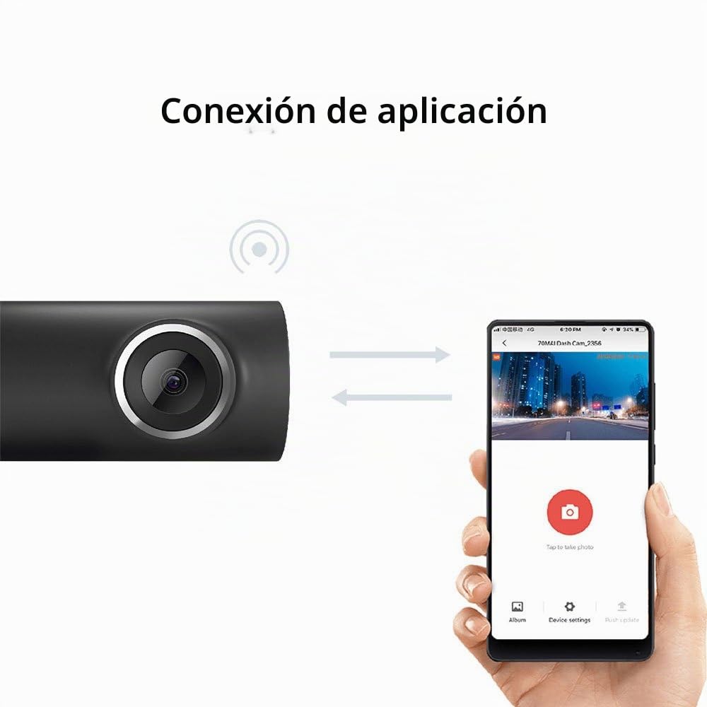 70mai Control de Voz inglés Coche Dash CAM, 1080p Full HD 130 Grados WiFi 128MB Flash Night Version G-Sensor cámara de Coche DVR con Registro de Bucle