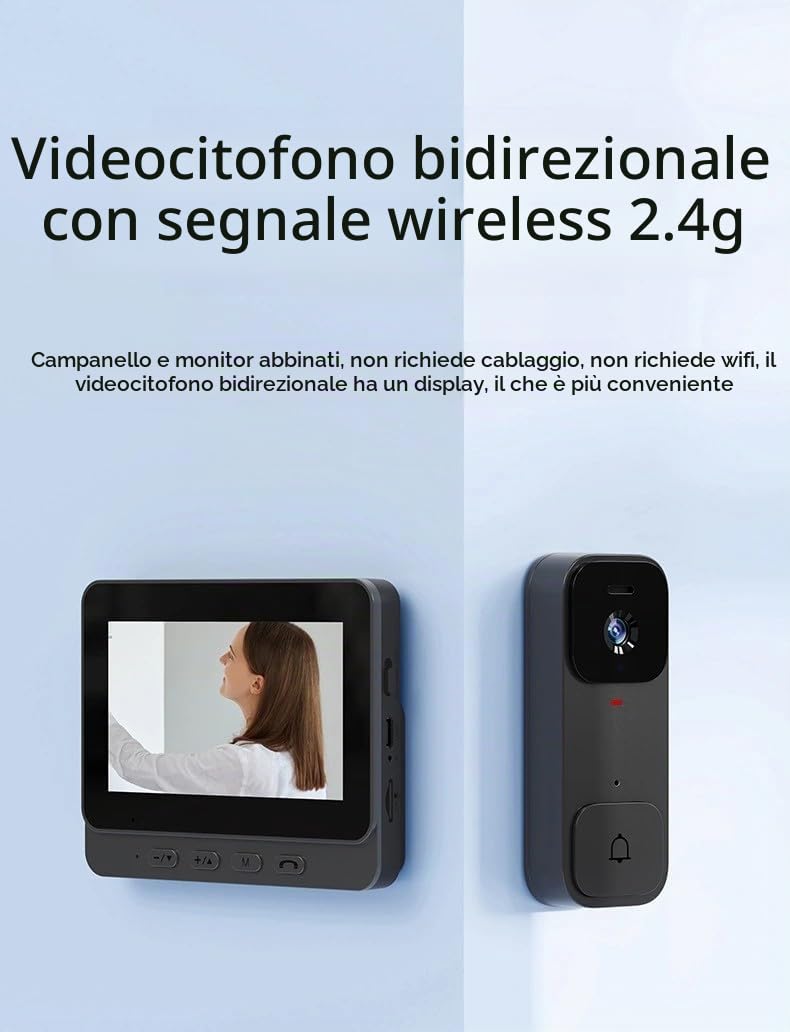 X7 Videocitofono Smart per Uso Domestico con Schermo Display, Interfono Senza Fili e Videosorveglianza ad Alta Definizione