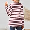 Striped Shirt Women Fall Trendy Crewneck Babydoll ... #2