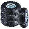 10″ Flat Free Tires Solid Rub...