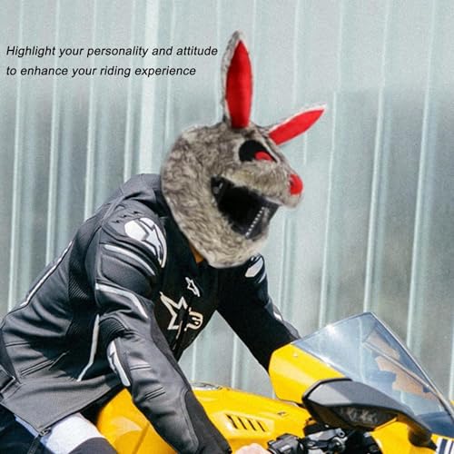 Housse de casque de moto lapin et couvre-casque intégral rigolo