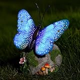 WSgift Solar Butterfly Garden Statue Weatherproof...