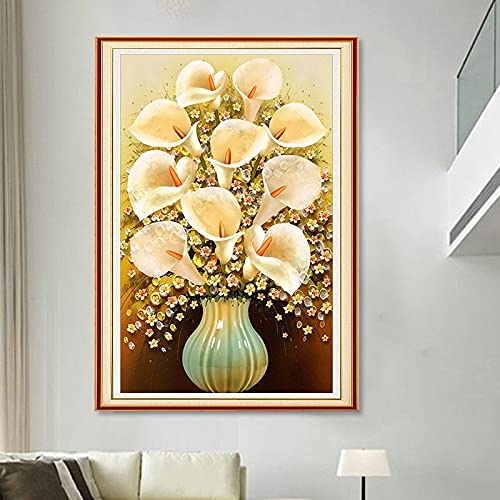 Peinture diamant lys calla 40x100 : oubliez le stress grâce à cette broderie diamant géante