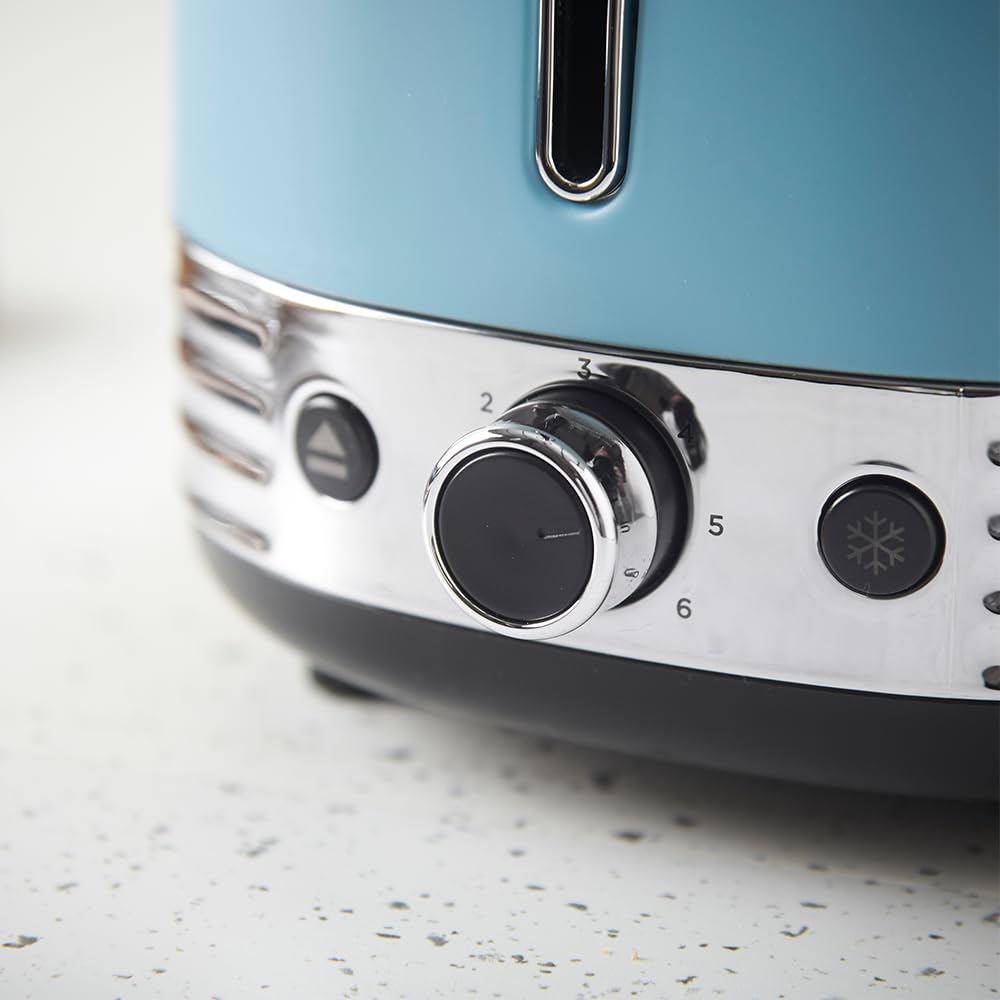 Russell Hobbs Grille Pain 2 Fentes Hanley Bleu, Design Retro, 28651-56