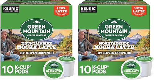 Image of Green Mountain Coffee Roasters Mountainside Mocha Latte, One Step Latte Single Serve Keurig K-Cup Pods, 10-Count Box (Pack of 2)