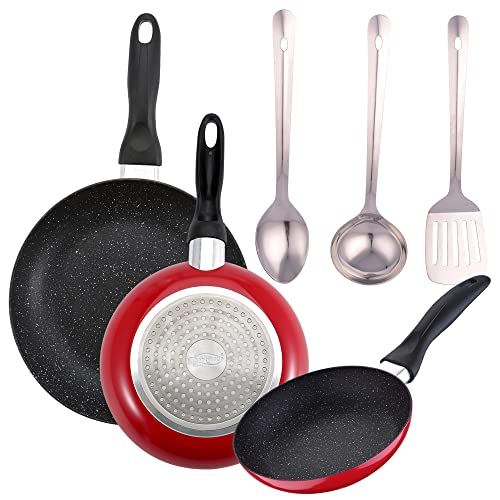 PACK DE 3 SARTENES SAN IGNACIO Ø16CM Ø20CM Ø24CM + SET DE 3PC UNTENSILIOS DE COCINA EN ACERO...