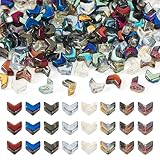 Craftdady 184Pcs Glass V Shaped Arrow Beads 8 Colors Fun Crystal Arrow Charm Bulk Spacer Beads 6x5mm for Crafts DIY Beading Bracelets Jewelry Making Supplies