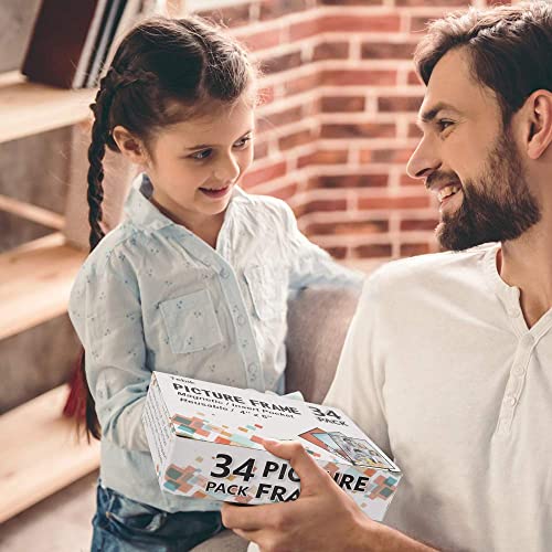 Tebik Magnetic Picture Frames, 34 Pack, Holds 4 X 6 Inches Photos Pictures, Black Magnetic Photo Frames With Clear Pocket For Refrigerator, Fridge, Locker, Office Cabinet #TOP7