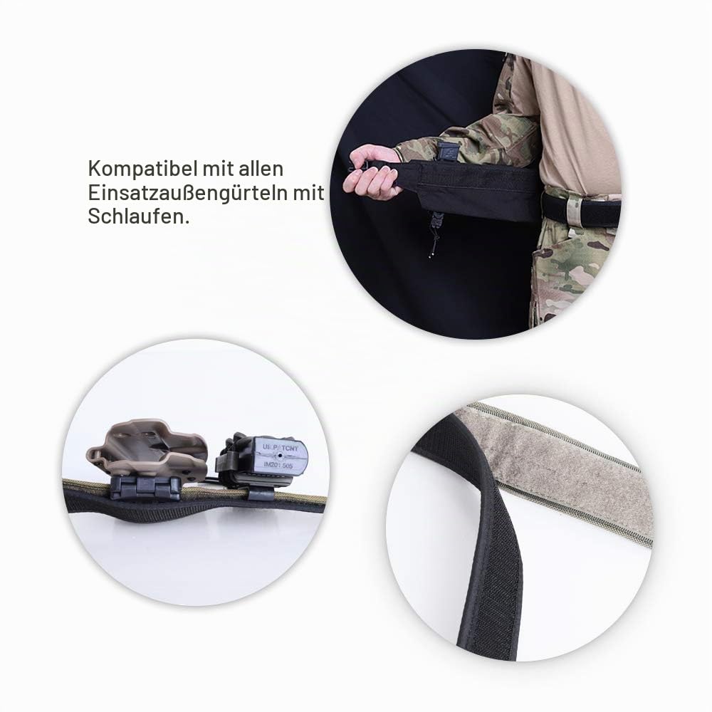 Innengürtel Taktischer Gürtel Zubehör für Einsatzgürtel 1,5 "Hakenfutter Gürtel Schwarz (S)
