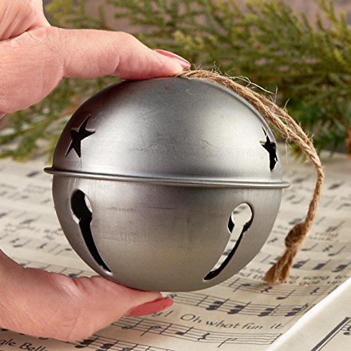 Factory Direct Craft Set of 6 Matte Metal Star Cutout Jingle Bell Ornaments