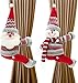 Produktbild Alihoo Weihnachts Vorhangschnalle, 2 Stück 3D Weihnachtsvorhang Schnalle Raffhalter Holdback Verschluss, Weihnachtsmann Schneemann Elch Fenster Clipsfür Wohnzimmer Schlafzimmer Wohnkultur