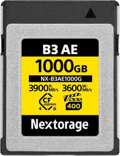 Nextorage ���{���[�J�[ CFexpress 4.0 Type B 1000GB�������[�J�[�h �ő�ǂݏo�����x3900MB/s �ő发�����ݑ��x3600MB/s �Œ�p���������ݑ��x1700MB/s NX-B3AE1000G CF express