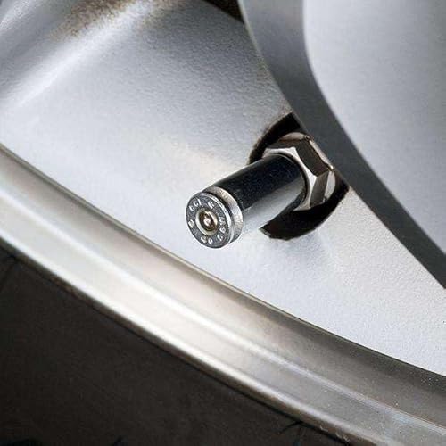 Lucky Shot .40 Cal Casing Bullet Style Tire Cap | Round Tire Valve Stem Caps | Accessories for Cars, SUVs, BMX Bike, Bicycle, Truck, Motorcycle | Set of 4 Nickel Stem Covers - Image 5