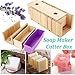 Produktbild JasCherry 2 Stück Praktische Pinie Holz Verstellbar Seifen Silikonform Set - Handgefertigt Holz DIY Seifenschneider Werkzeug Kit Einstellbare Box #1