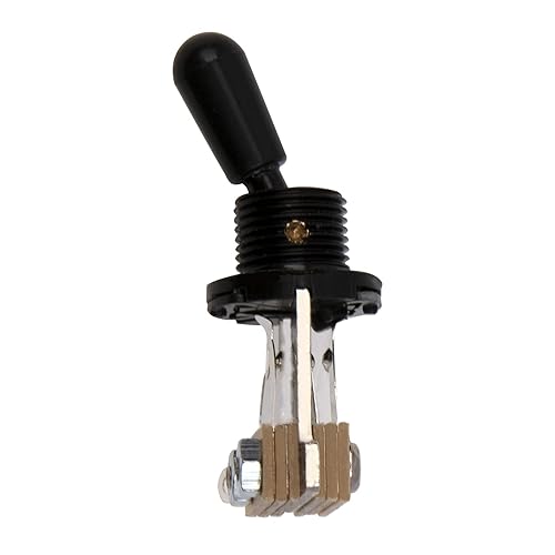 Miniatura 3 de 3 piezas Yootones 3 vías corto recto interruptor de palanca de guitarra selector para Epiphone Les Paul guitarra eléctrica (negro)