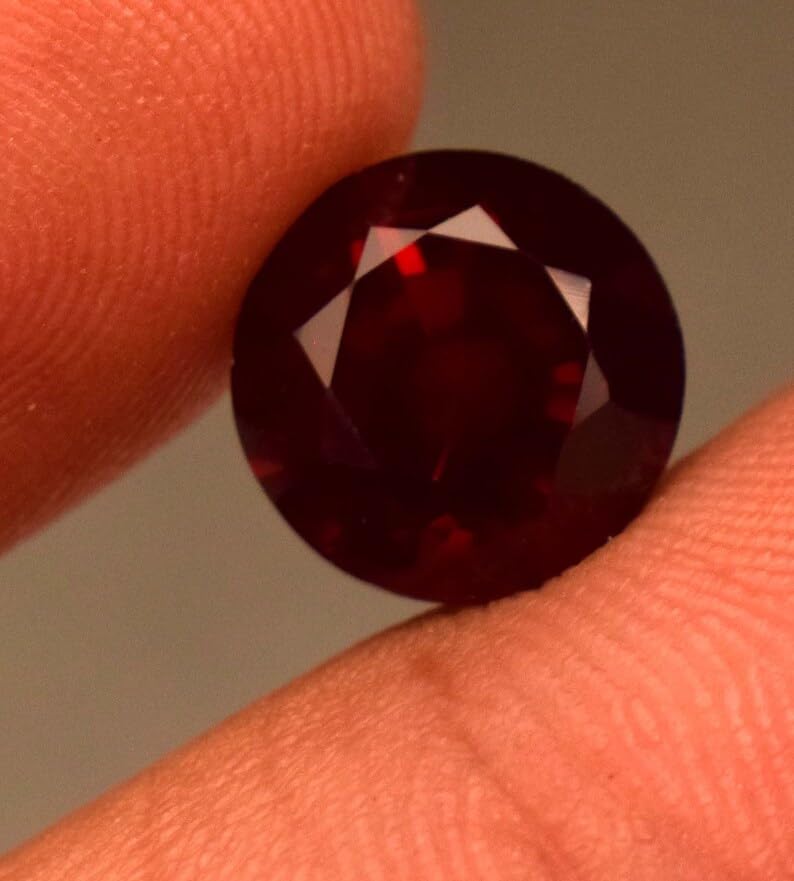 Grenat naturel à facettes 8,96mm, pierre précieuse ronde d'exception pour bague et collier - 5