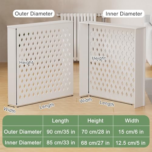 Cache-radiateur moderne durable en bois meuble chauffant design diamant 90cm - 3