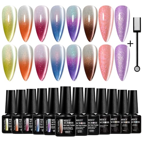 Esmalte Gel para Uñas Cambio de Color Cat Eye 12 Piezas miniatura 7