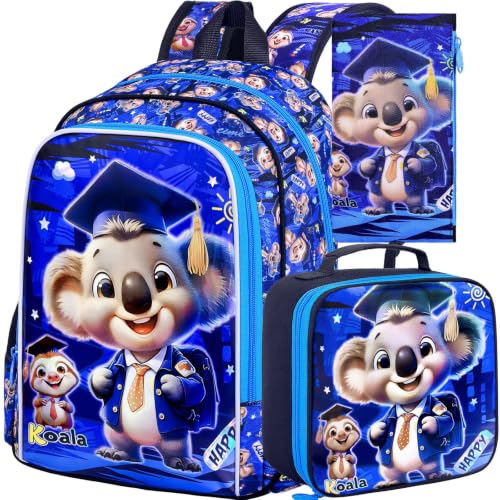 Image of AGSDON 3PCS Backpacks for Girls, 16 inch Elementary Kids Backpack Preschool School Bookbags and Lunch Box