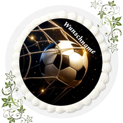Personalisierter Tortenaufleger mit Wunschname Zuckerbild mit Motiv Essbares Foto für Torten Tortenbild, Tortenaufleger Ø 20cm FONDANT gebrauchsfertig Motive Fussball Nr. W 24 Personalisierter Tortenaufleger mit Wunschname Zuckerbild mit Motiv Essbares Foto für Torten Tortenbild, Tortenaufleger Ø 20cm FONDANT gebrauchsfertig Motive Fussball Nr. W 24