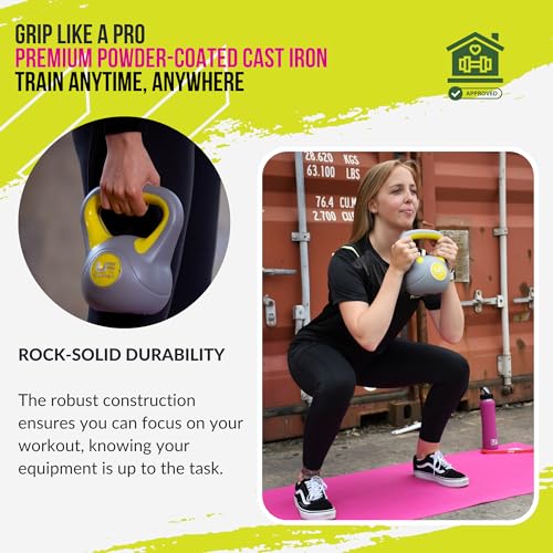 Ufw0804 Kettlebell en Vinyle Unisexe, Jaune, 4 kg – Image 4