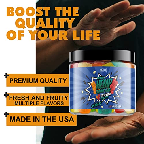 Premium Hemp Gummies Natural Hemp Candy Fruity Bears-Great for Relax, Party, Calm, Sleep, Discomfort, Knees, Back-Party Candy-Made In USA-85 Pieces - Image 3