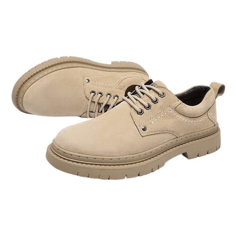 Men's Low-top Lace-up Casual Shoes Fashionable Round-Toe Oxford Shoes Men Comfortable Thick-Soled Non-Slip Shoes for Travel Driving Outdoor