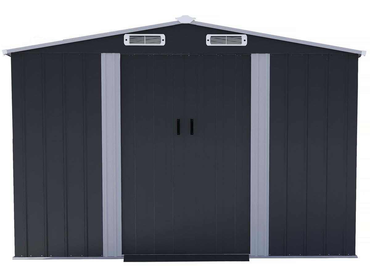 Habitat et Jardin Casetta da Giardino in Metallo Boston con Porta Scorrevole - 8 m² - Grigio