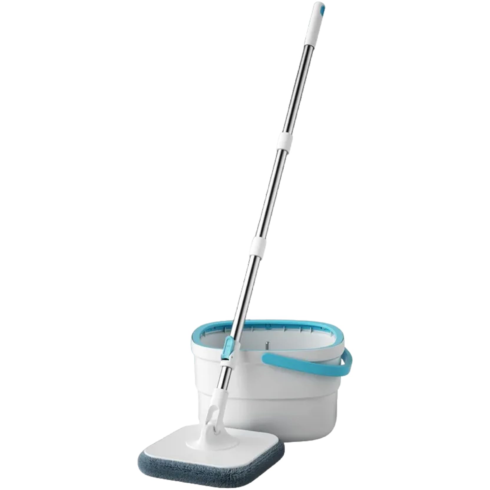 Mop y Cubo de Cubo con Wringer 360º Spin Mop and Buckets 2 recargas de Microfibra Altura Manija Ajustable Cocina húmeda y Seca Sistema de Limpieza de Pisos Accesorio
