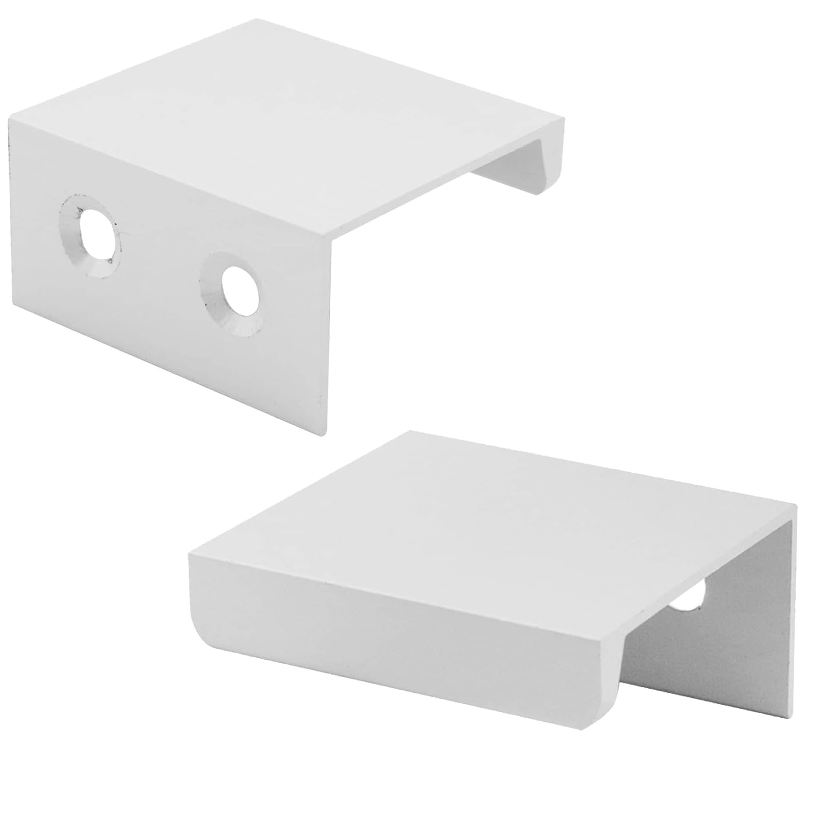 LC LICTOP 1.38 Inch Silver Finger Pulls for Cabinet 10Pcs, 0.63 Inch Hole Spacing, Aluminum Alloy Edge Pulls Furniture Handle, Back Mount Concealed Handles for Cupboard, Drawer, Dresser, Wardrobe