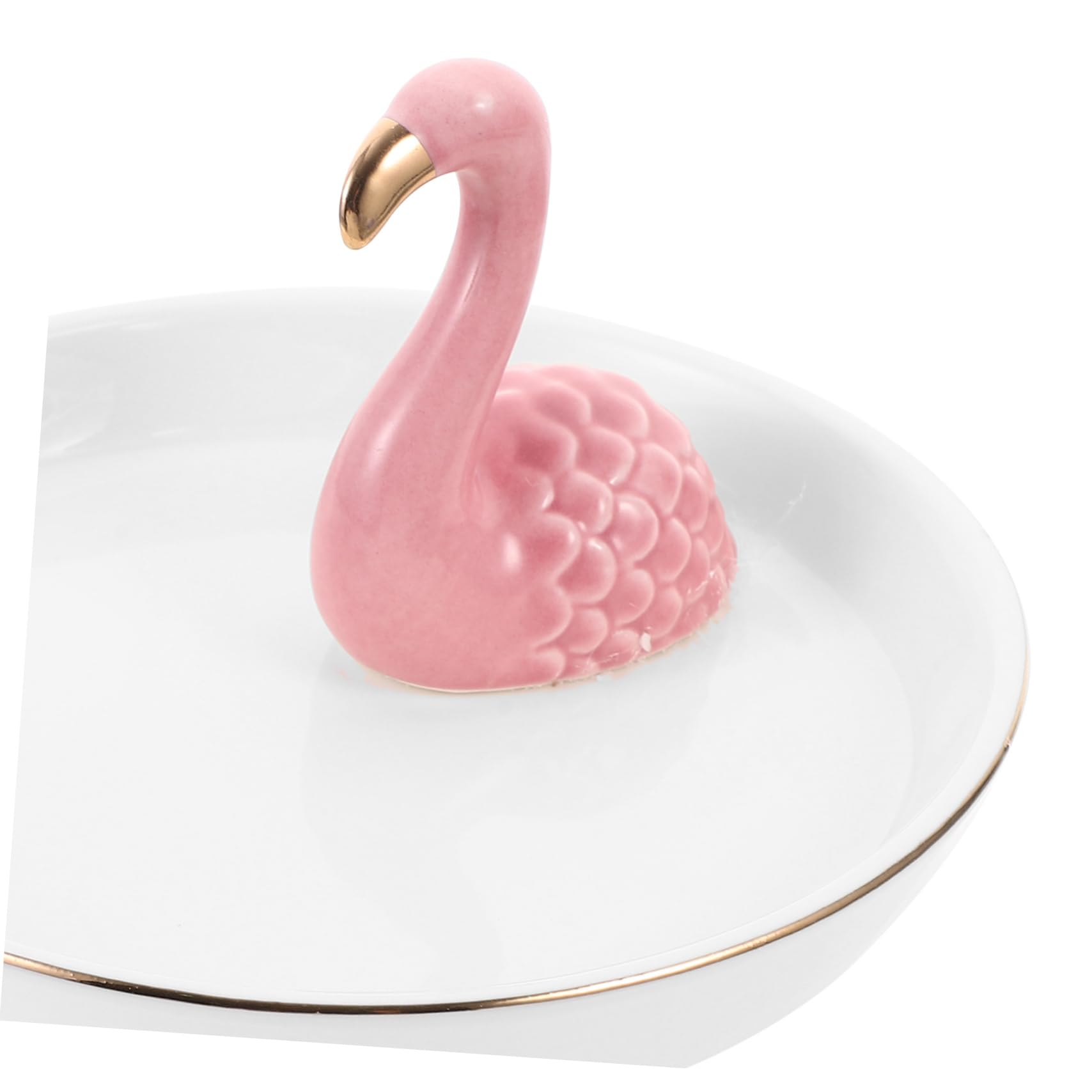 Amosfun 3 Pezzi Vassoio espositore per gioielli in ceramica nordica con fenicotteri Illuminazione supporto per collana stand home decor decorazione casa vassoio per organizzare gioielli