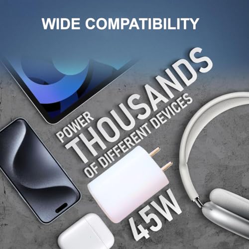 Image of Original 45w Type C Superfast Charging Adapter Compatible with Nothing Phone 3a Pro /3a /2a pro /2a Plus /2a /2 /1 /Buds /Ear Stick,45W USB C Charging Adapter,45watt Charge,White| Support 33W
