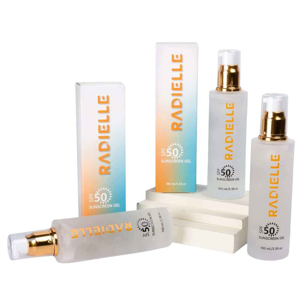 Radielle SPF 50 Sunscreen Gel, Clear, Lightweight Formula with Green Tea, Aloe Vera, Carrot Seed Extract, 3.38 oz - Image 8